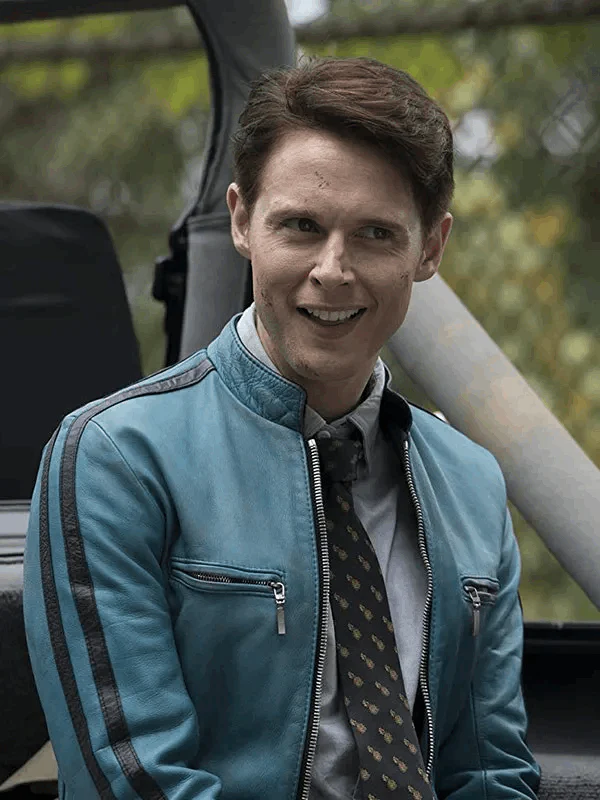 Dirk Gently Holistic Blue Leather Jacket