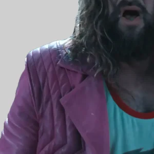A Minecraft Movie Jason Momoa Pink Fringe Jacket
