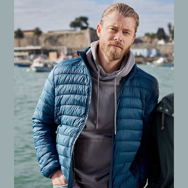 A Pinch of Portugal – Luke Mitchell Blue Puffer Jacket
