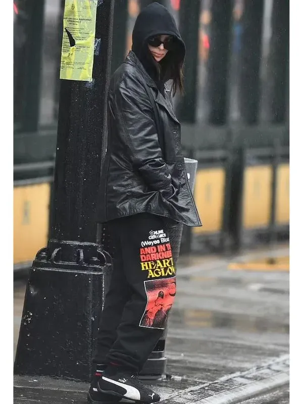 Emily Ratajkowski Black Leather Jacket