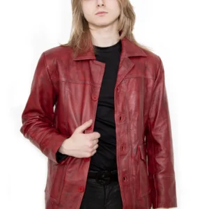 Tyler Durden Fight Club Red Leather Jacket