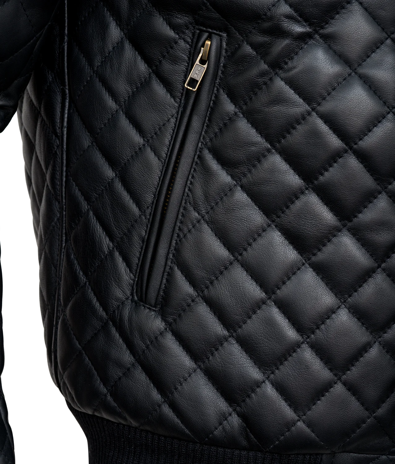 Men’s Black Diamond Quilted Leather Jacket