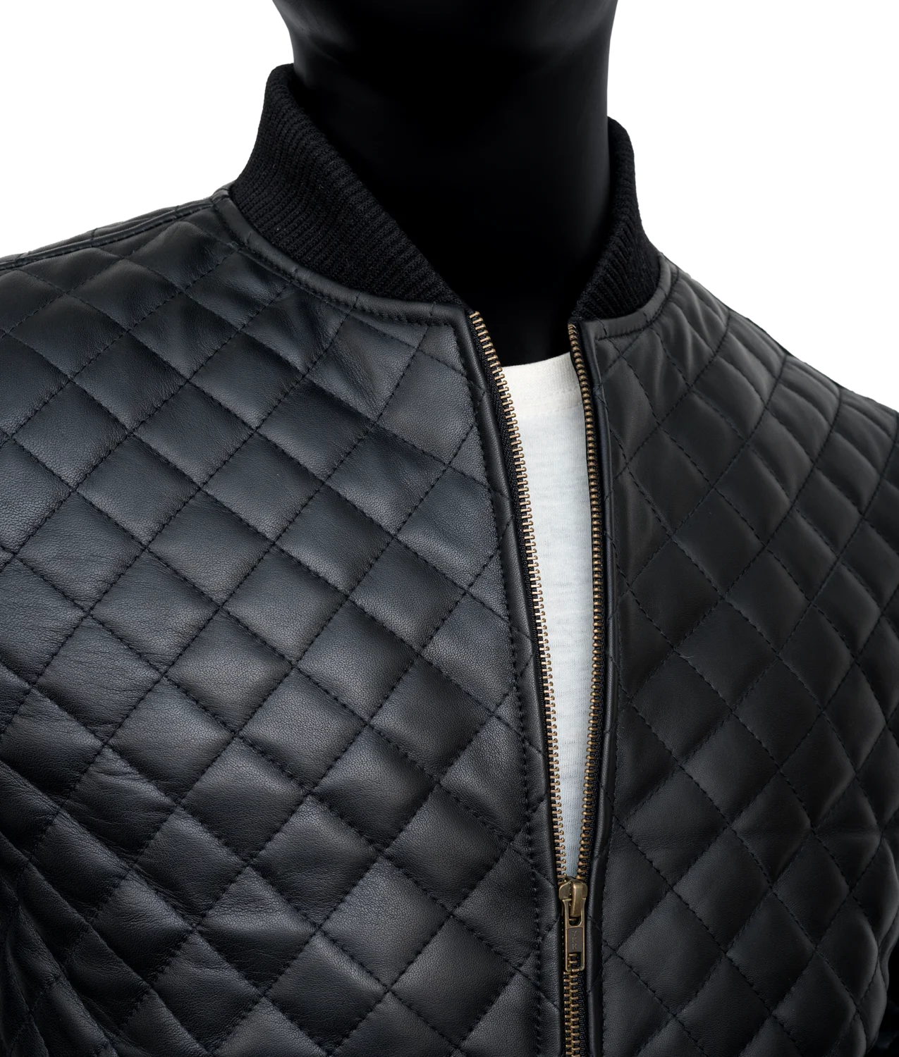 Men’s Black Diamond Quilted Leather Jacket