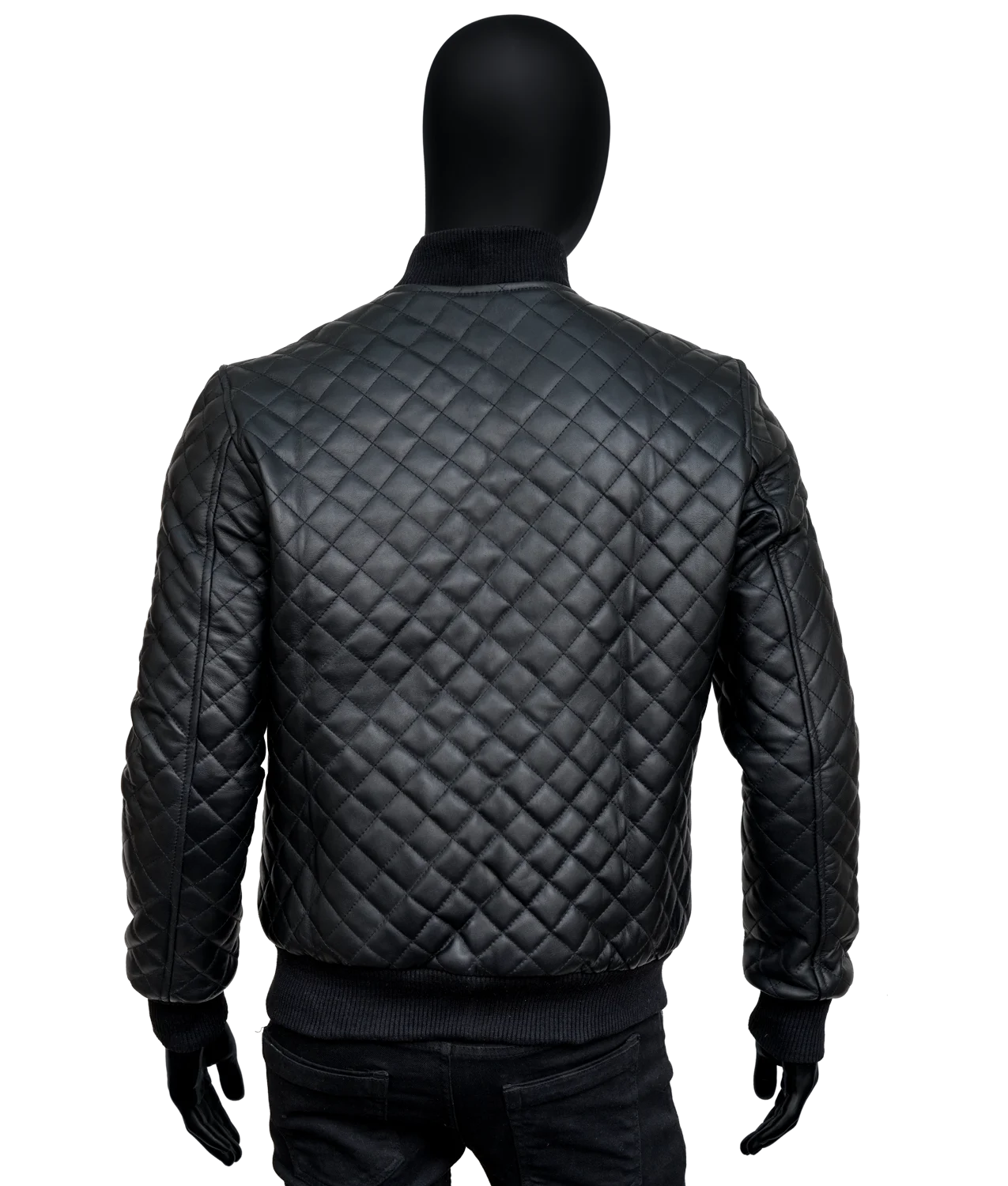 Men’s Black Diamond Quilted Leather Jacket