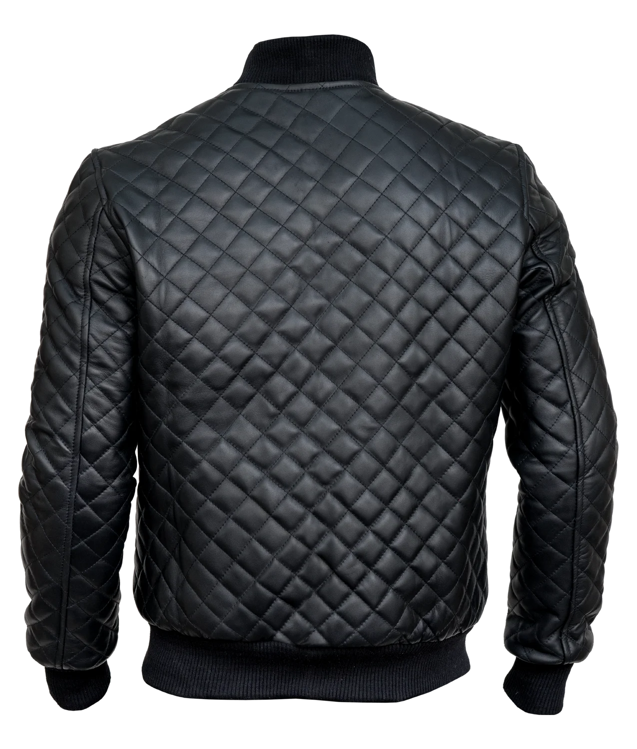Men’s Black Diamond Quilted Leather Jacket