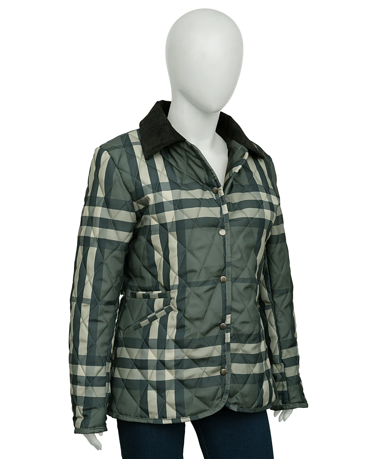 Women’s Quilted Green Checked Jacket
