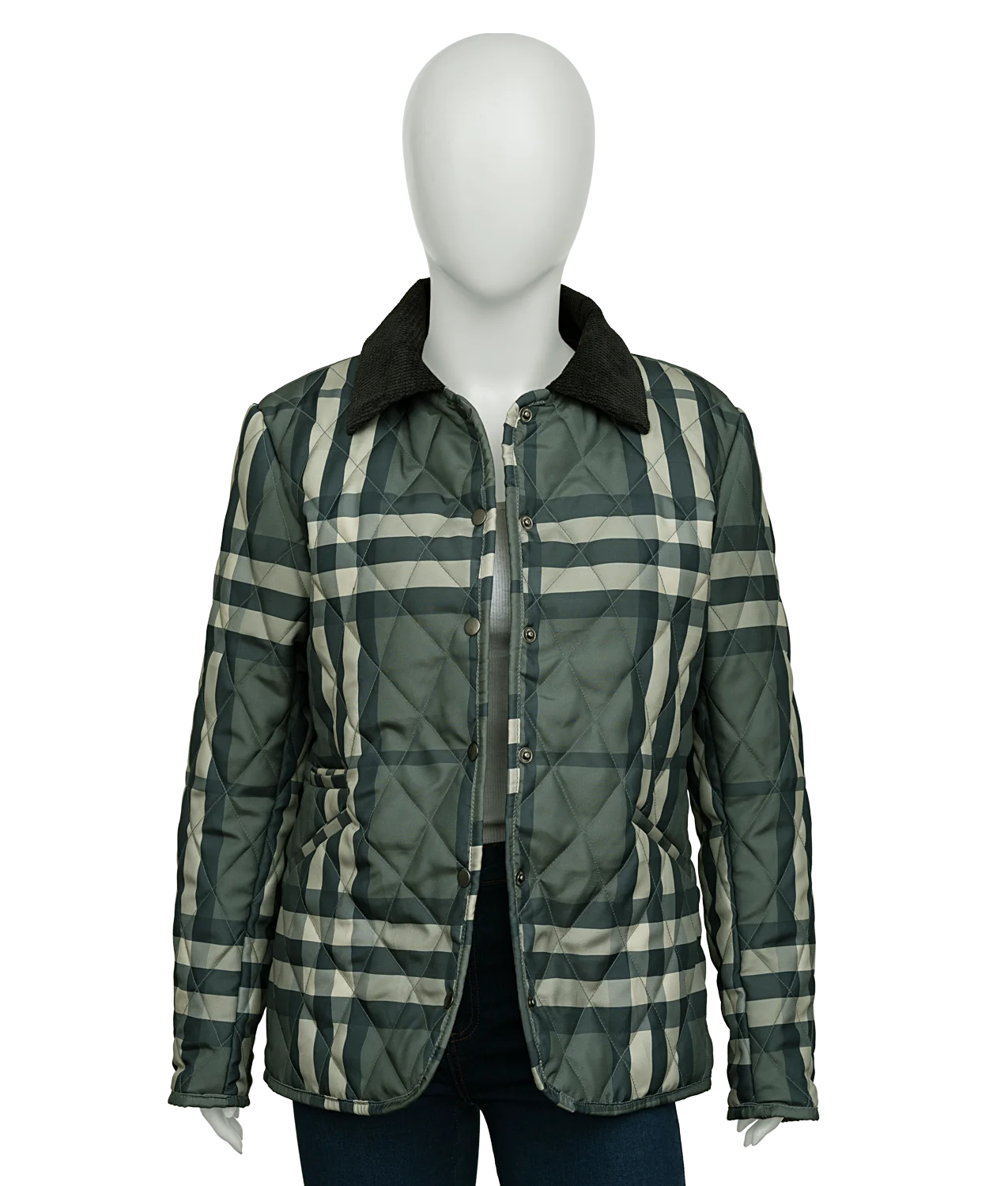 Women’s Quilted Green Checked Jacket