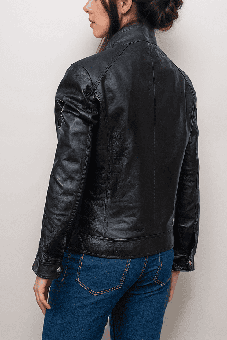 Sleek Black Leather Jacket for Effortless Style