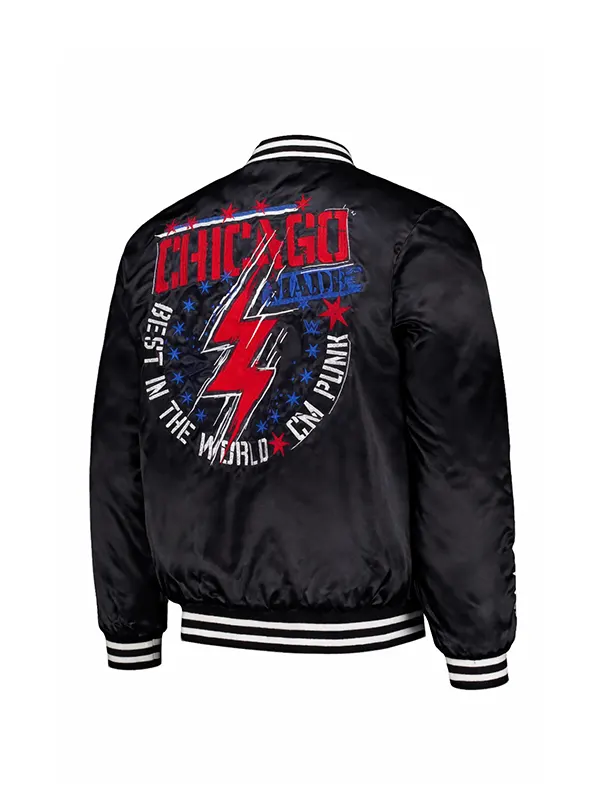 CM Punk Chicago Made Black Bomber Jacket