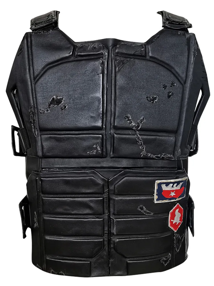 Cyberpunk 2077 Keanu Reeves Black Tactical Leather Vest