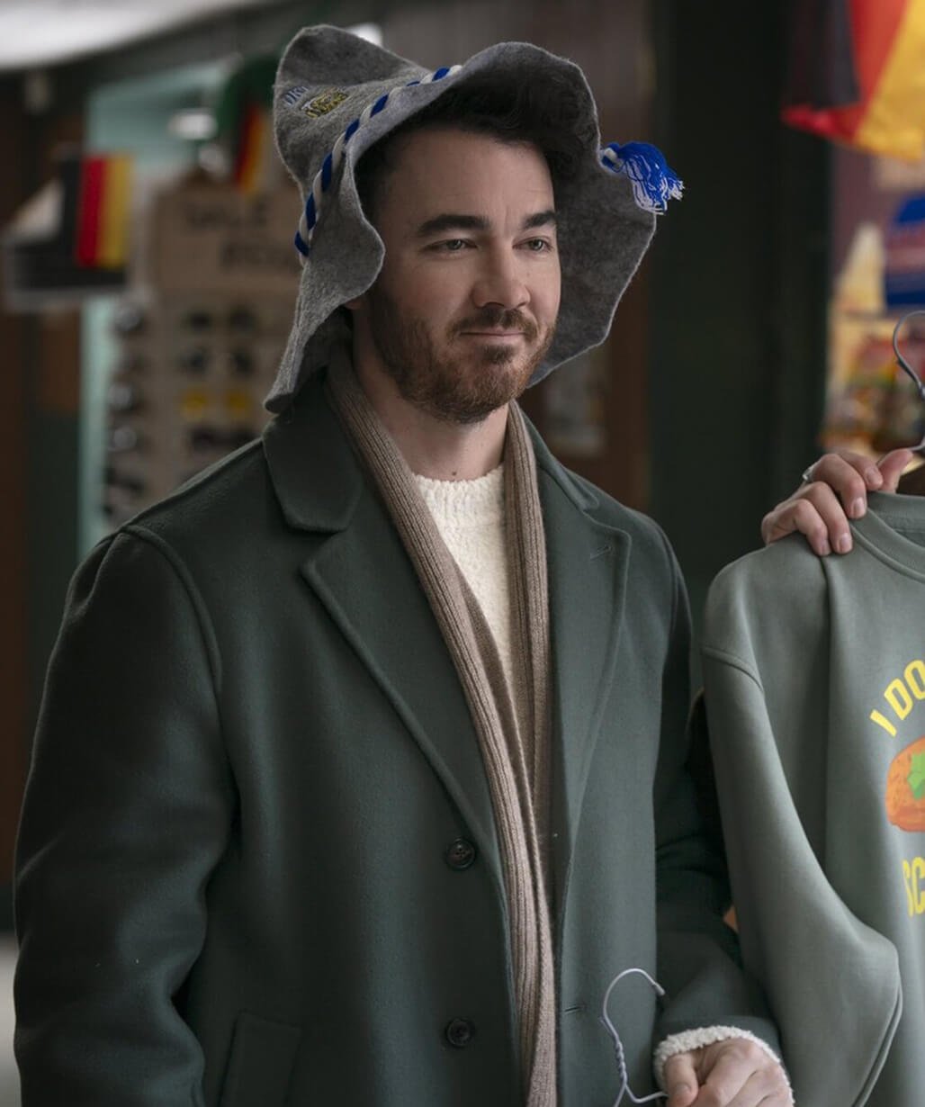 A Very Jonas Christmas Movie 2025 Kevin Jonas Green Coat