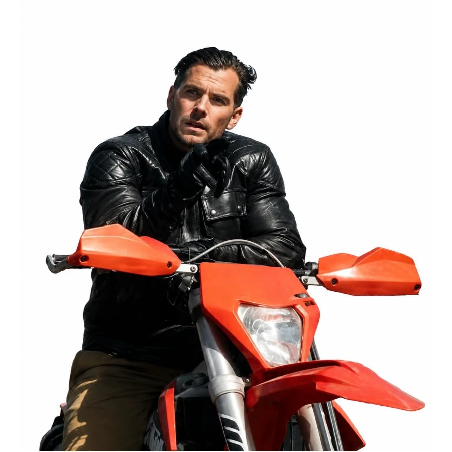 In the Grey Henry Cavill Black Leather Jacket