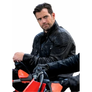 In the Grey Henry Cavill Black Leather Jacket
