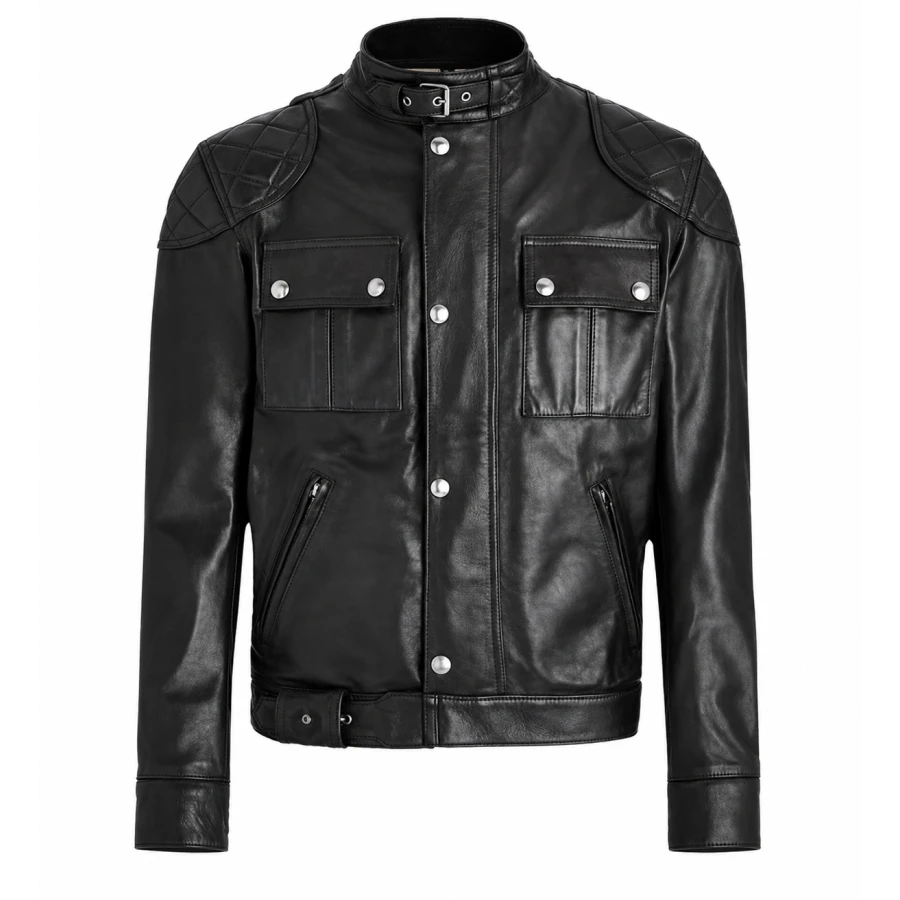In the Grey Henry Cavill Black Leather Jacket