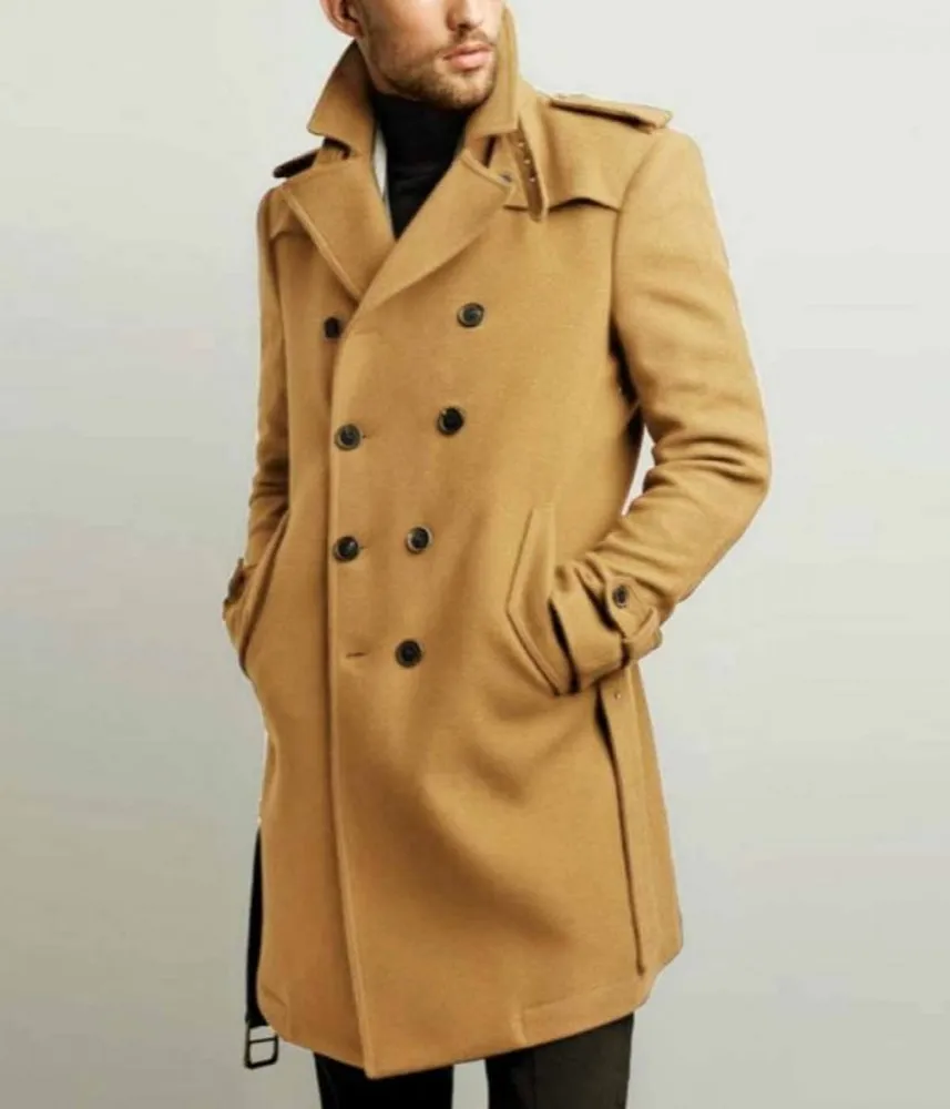 Men’s Double Breasted Red Belted Coat